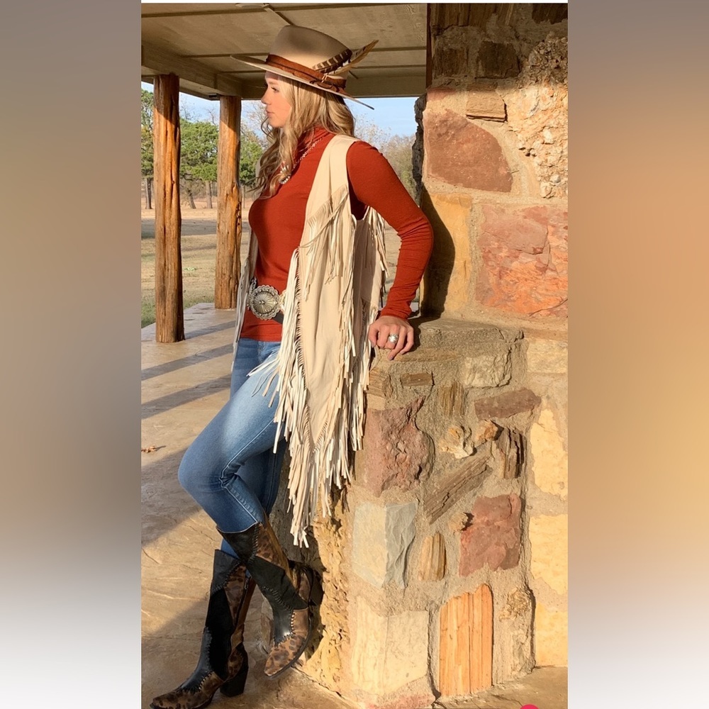 COPY - HONEY Creek Fringe Vest NWT